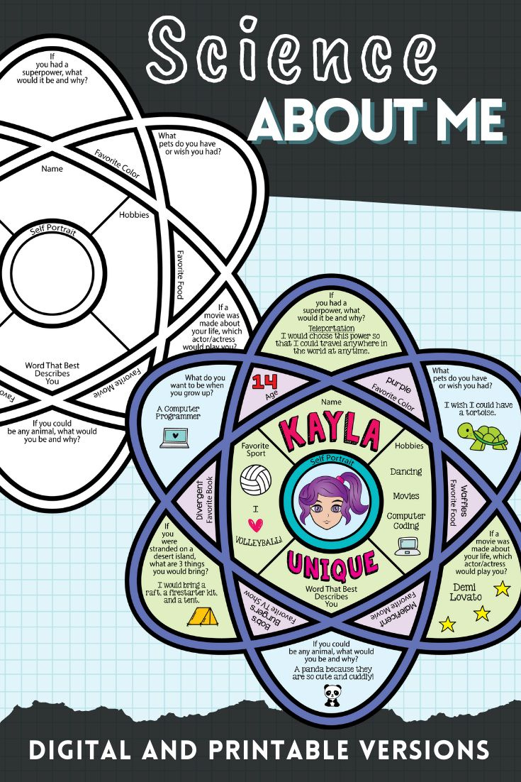 All About Me Science Activity in All About Me Worksheet Middle School Science