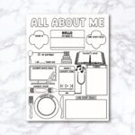 All About Me Scout Activity New Member Introduction Printable For For All About Me Worksheet Girl Scouts