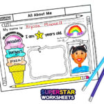 All About Me Template   Superstar Worksheets Regarding All About Me Worksheet Early Years