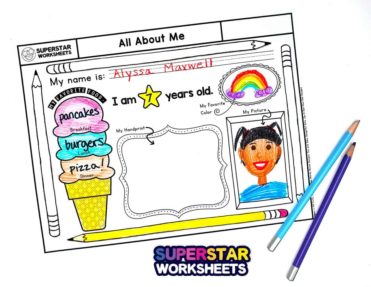 All About Me Template - Superstar Worksheets regarding All About Me Worksheet Early Years