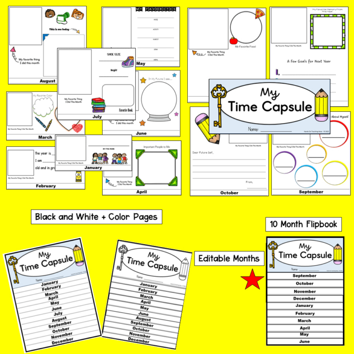 All About Me Time Capsule Worksheet