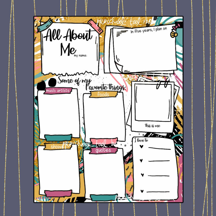 All About Me Teen Sheet