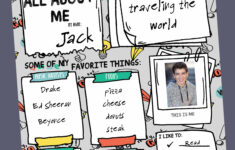 All About Me Tween / Teen / Erwachsene Themen - 8X10, 11X14, 16X20 inside All About Me Teen Sheet