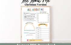 All About Me Worksheet Christian Teacher Resources Favorite Things intended for All About Me Christian Worksheet