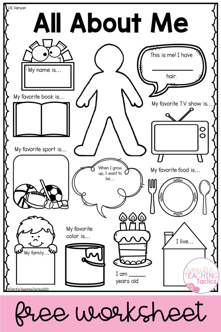 All About Me Worksheet First Day Of School Activity for All About Me Worksheet Early Years