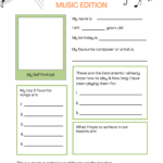All About Me Worksheet (Music Edition) Inside All About Me Worksheet Music