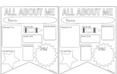 All About Me Worksheet Printable - Paper Trail Design with All About Me Worksheet Banner