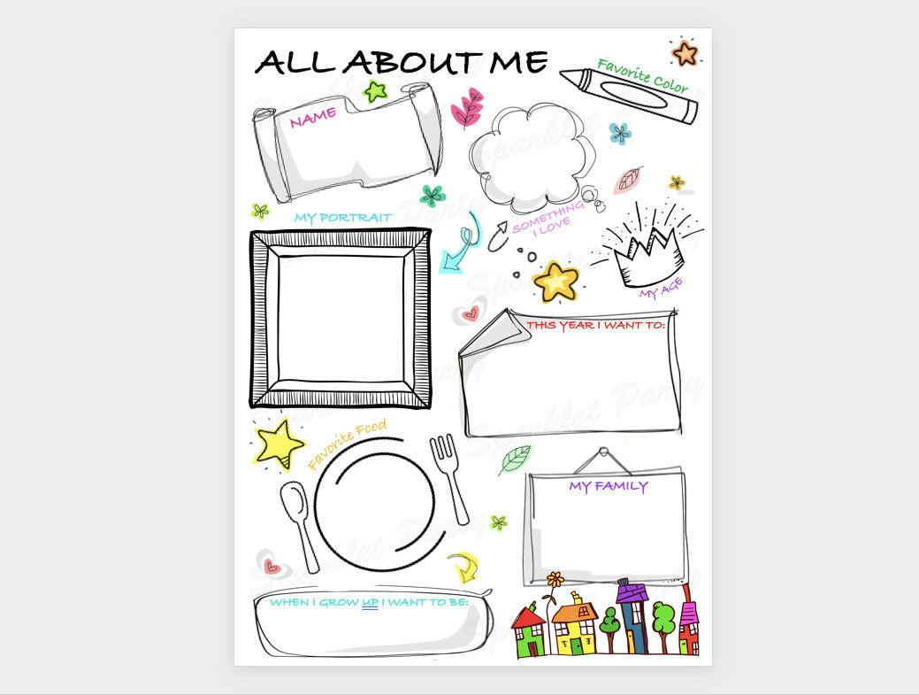 All About Me Worksheet Printable Sheet - Etsy with regard to All About Me Worksheet Etsy