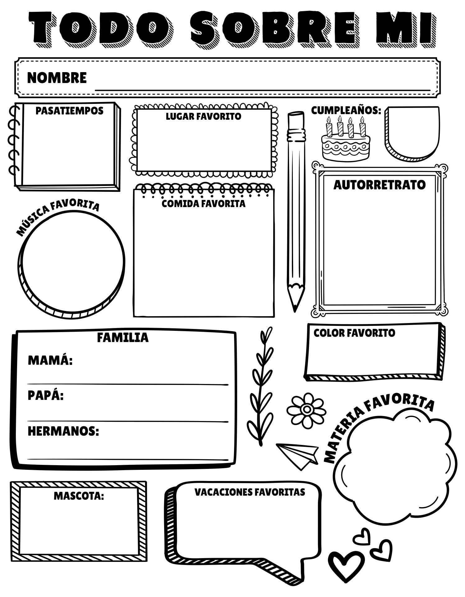 All About Me Worksheet Spanish - 20 Free Pdf Printables | Printablee in All About Me Worksheet In Spanish Free Download