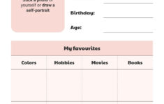 All About Me Worksheet Template in All About Me Mental Health Worksheet
