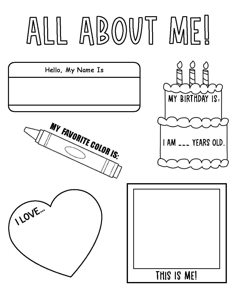All About Me Worksheet within All About Me Worksheet Tpt