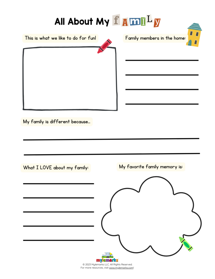 Mylemarks All About Me Worksheet