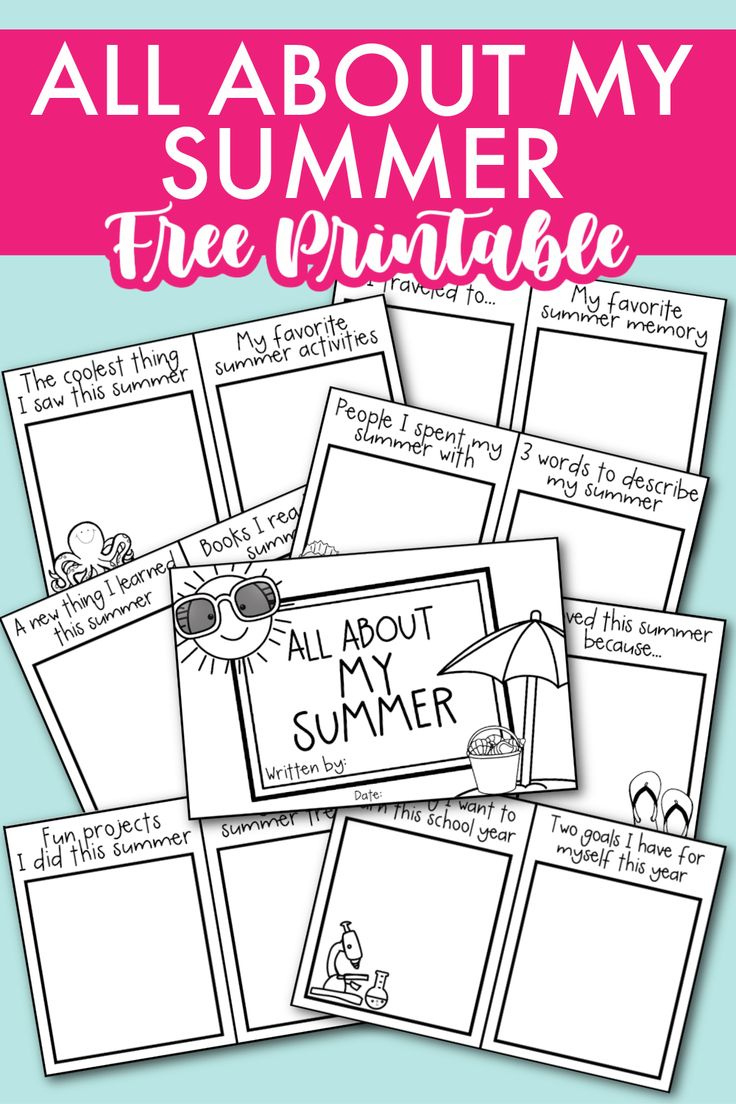 All About My Summer Back To School Activity with regard to All About Me Summer Camp Worksheet