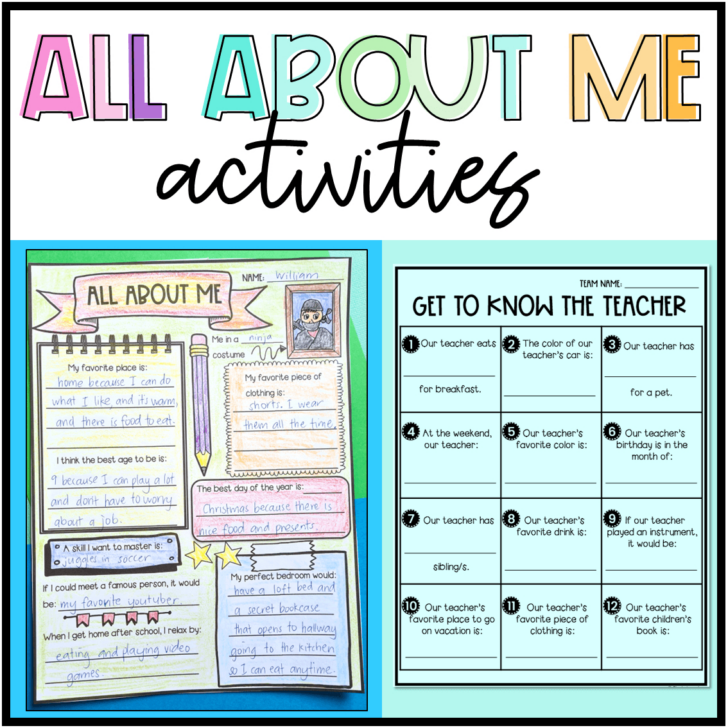 All About Me Worksheet 8th Grade