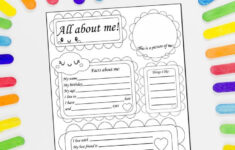 Back To School: "All About Me" Worksheet for All About Me Teen Sheet