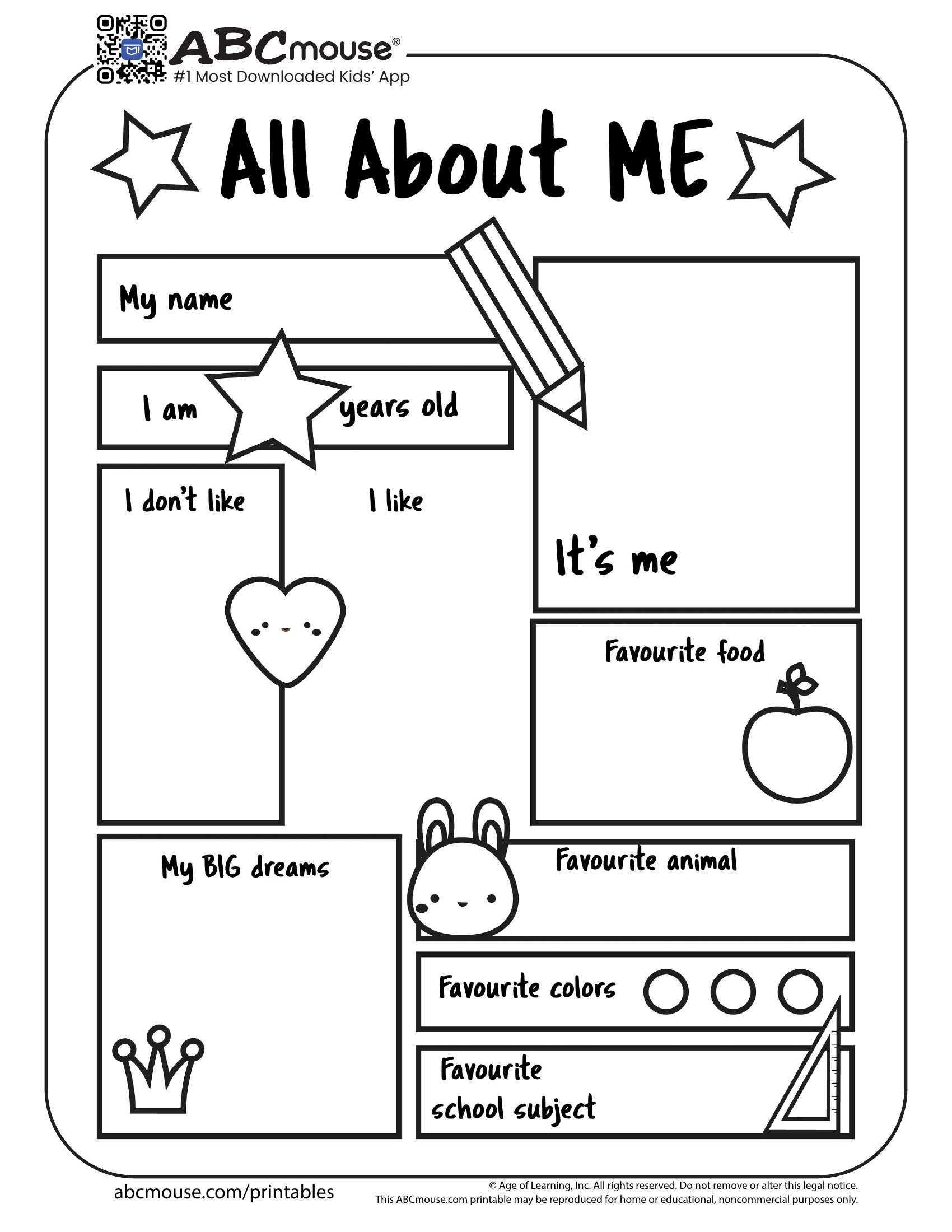 Back To School Worksheets For Kids | Abcmouse within All About Me Back To School Worksheet Free