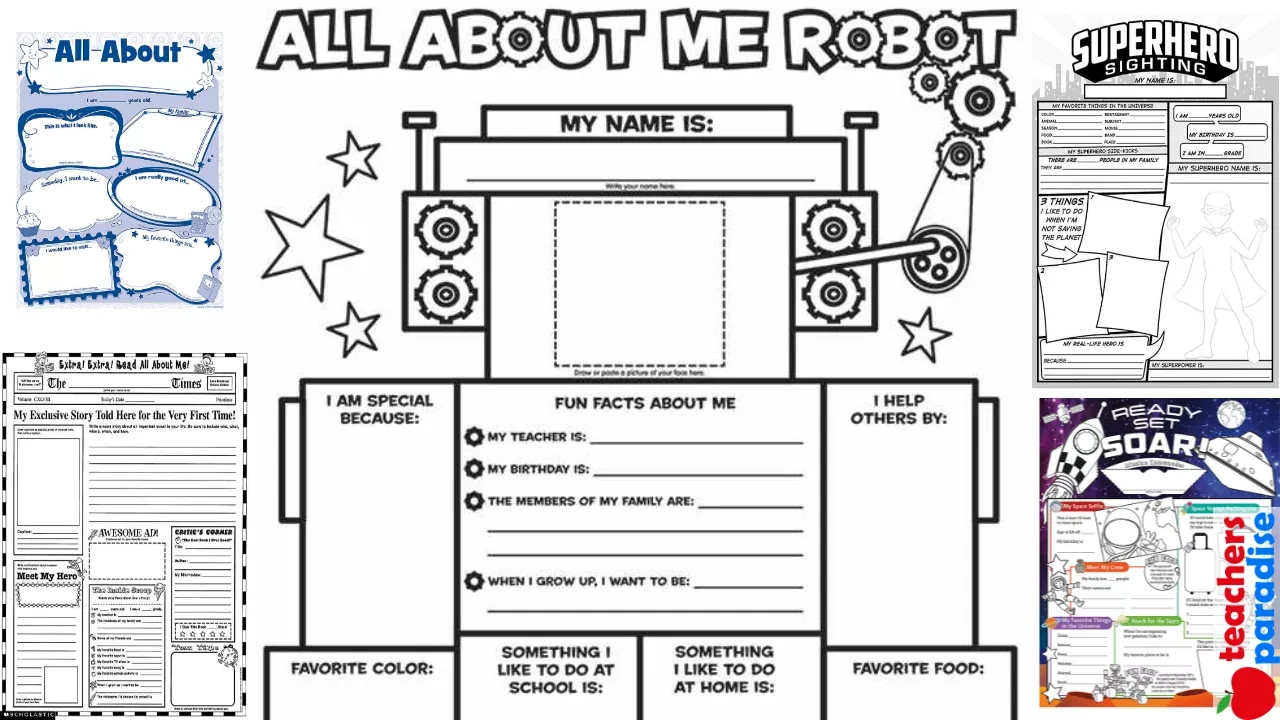 Best "All About Me Poster" Sets For The Classroom - Teachersparadise with regard to All About Me Robot Worksheet