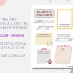 Bilingual All About Me Printable Worksheet | English Spanish Todo Pertaining To All About Me Worksheet English And Spanish