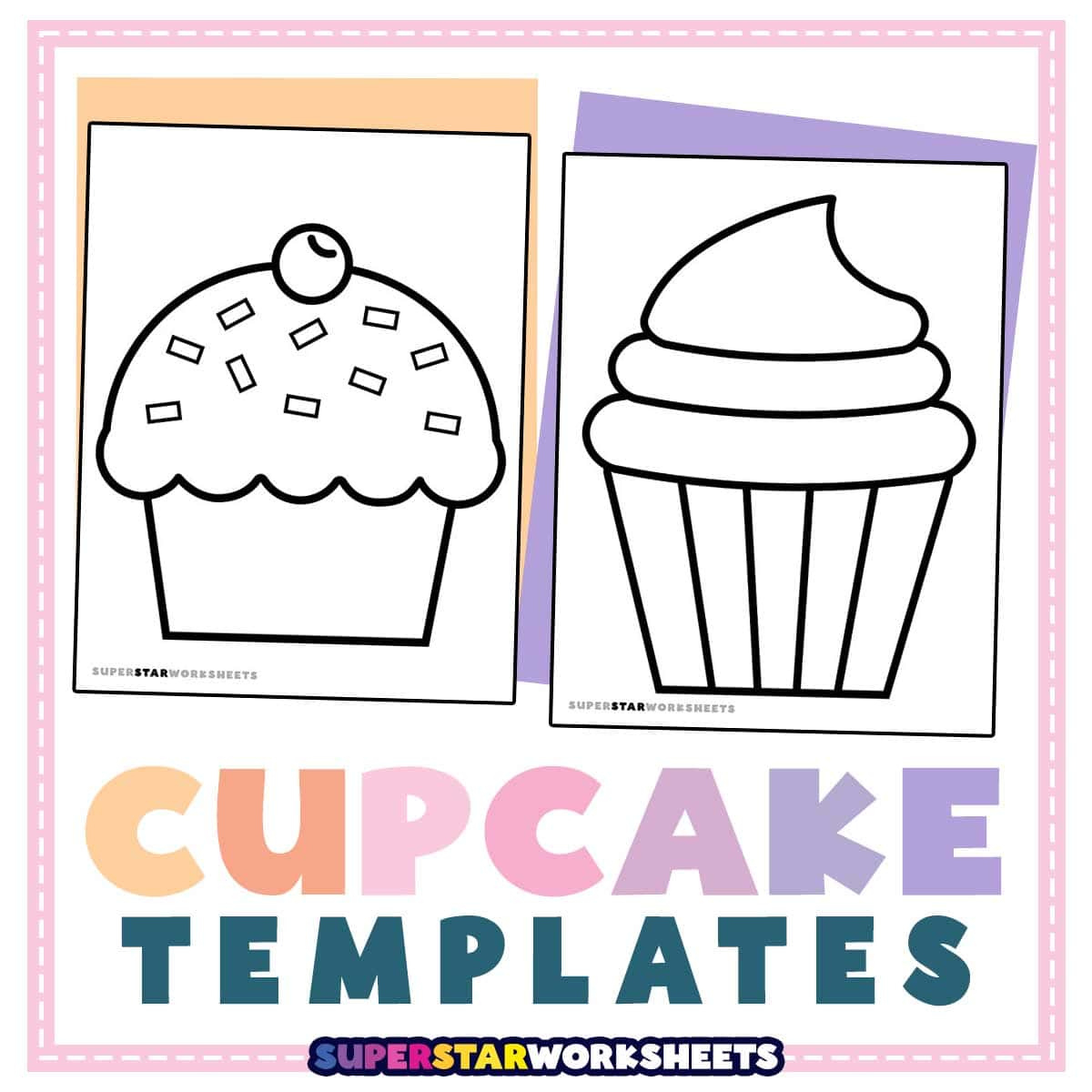 Cupcake Template (Free Printables) - Superstar Worksheets in All About Me Cupcake Printable For Teens