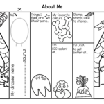Dinosaur All About Me Foldable Mini Books Back To School With Regard To All About Me Worksheet Tes