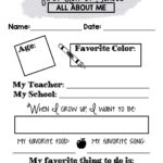 First Day Of School About Me Worksheet   Teacher Printable   Pdf Intended For All About Me Worksheet First Day Of School
