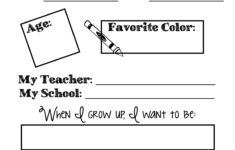 First Day Of School About Me Worksheet - Teacher Printable - Pdf within All About Me Worksheet First Day