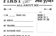 First Day Of School All About Me Sign - Paper Trail Design with All About Me Worksheet First Day of School