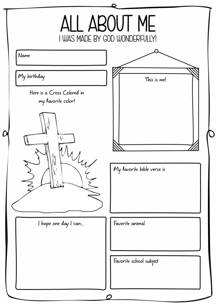 All About Me Worksheet Catholic