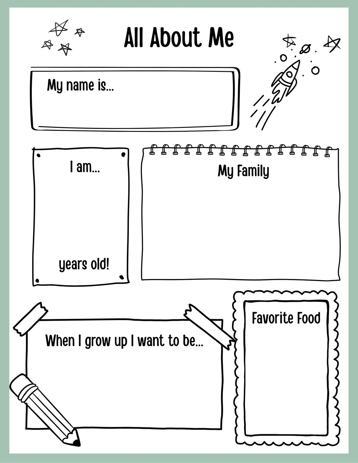 Free And Printable All About Me Worksheet Templates | Canva pertaining to All About Me Worksheet Word