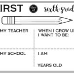 Free Printable First Day Of School All About Me Sign   Paper Trail Pertaining To Worksheet All About Me Sixth Grade