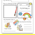 Fun Kid'S Activity. All About Me Worksheet For Kids To Fill Out. With Class 1 Evs Worksheet All About Me