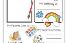 Fun Kid'S Activity. All About Me Worksheet For Kids To Fill Out. with Class 1 Evs Worksheet All About Me