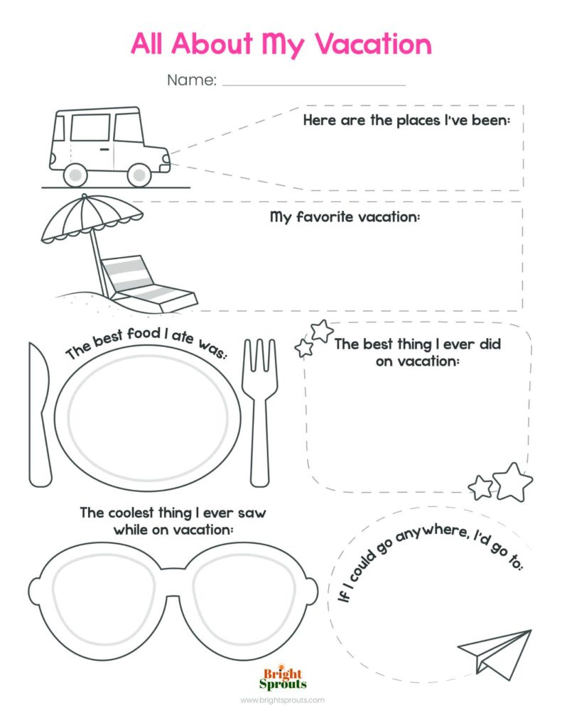 Fun Printable All About Me Worksheets (Free) intended for All About Me Summer Worksheet