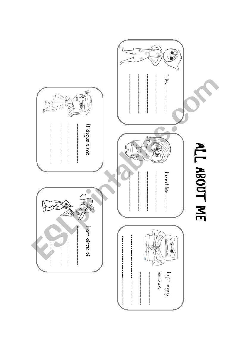 Inside Out All About Me - Esl Worksheetcat0109 throughout Inside Out All About Me Worksheet