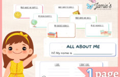 Interactive Back To School Writing Activity- All About Me for All About Me Worksheet Girl