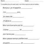 Introducing Yourself In French Worksheet   Introduction En In All About Me Worksheet French