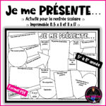Je Me Présente Poster   Pour La Rentrée   Back To School French Poster    Mme Christine   Ressources Françaises   French Resources For All About Me Worksheet In French