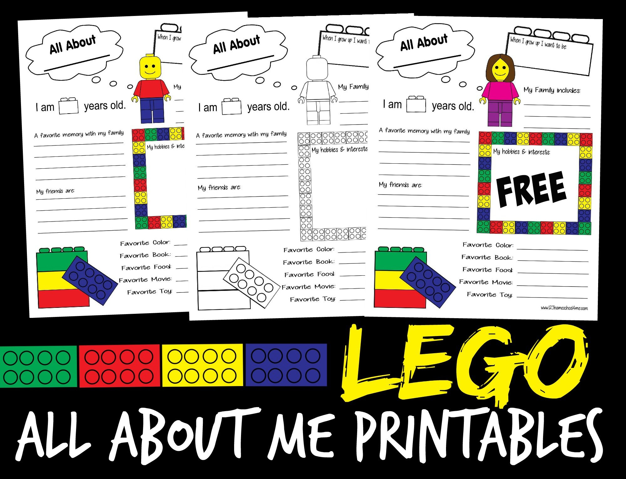 Lego All About Me Worksheets - 123 Homeschool 4 Me regarding Lego All About Me Worksheet