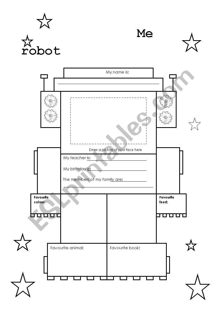 Me Robot - Esl Worksheetvalleygirl in All About Me Robot Worksheet