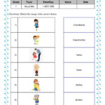 My Family : Match The Image   Https://Elearning24X7 Inside Class 1 Evs Worksheet All About Me