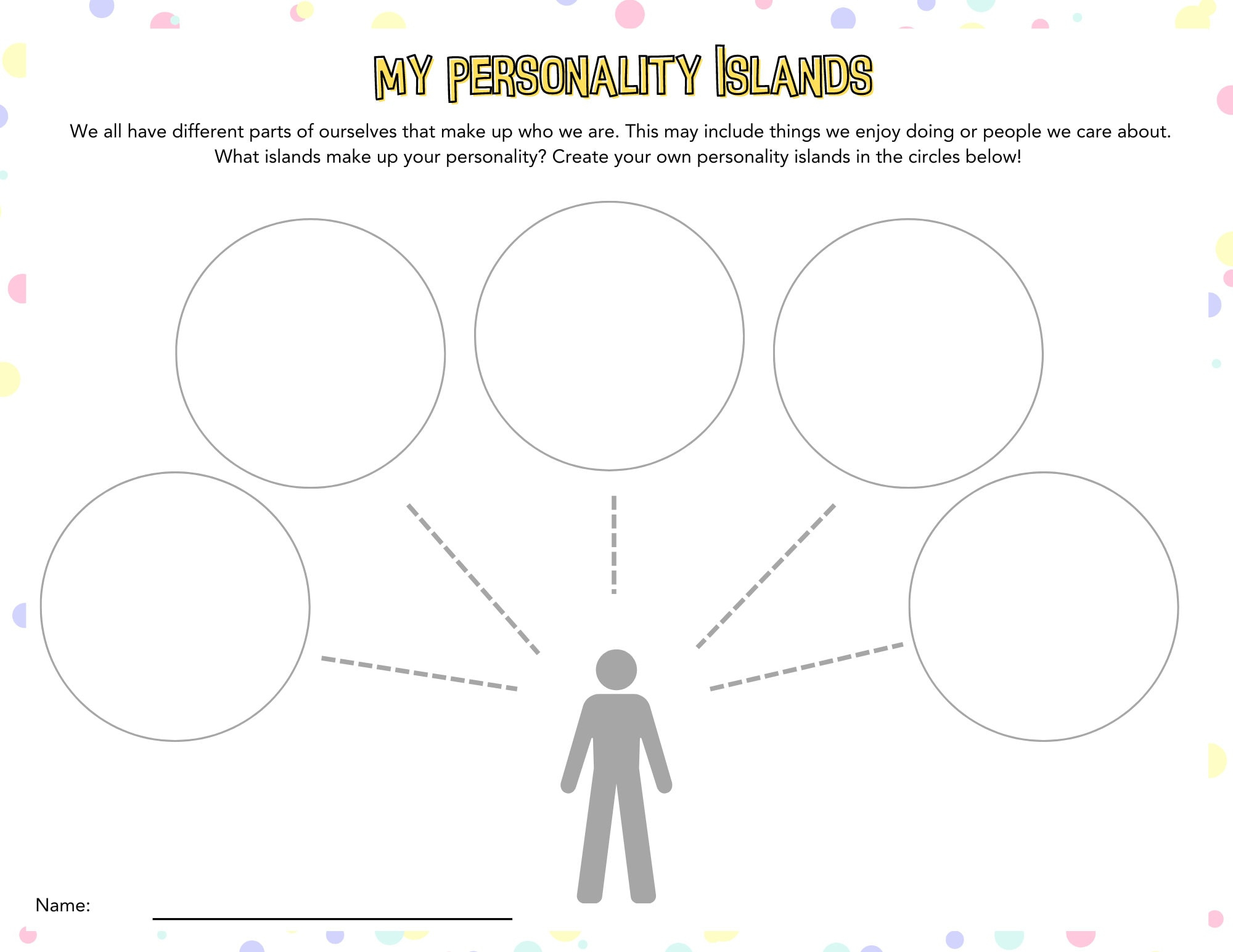 My Personality Islands Sel Therapy/Classroom Worksheet - Etsy Uk with regard to Inside Out All About Me Worksheet
