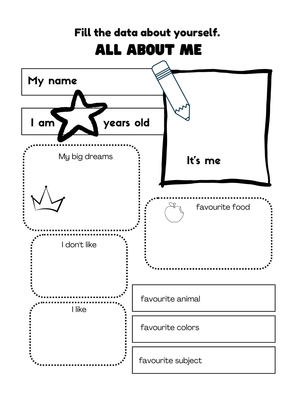 Page 2 - Free And Printable All About Me Worksheet Templates | Canva for Erlenmeyer Flask All About Me Worksheet