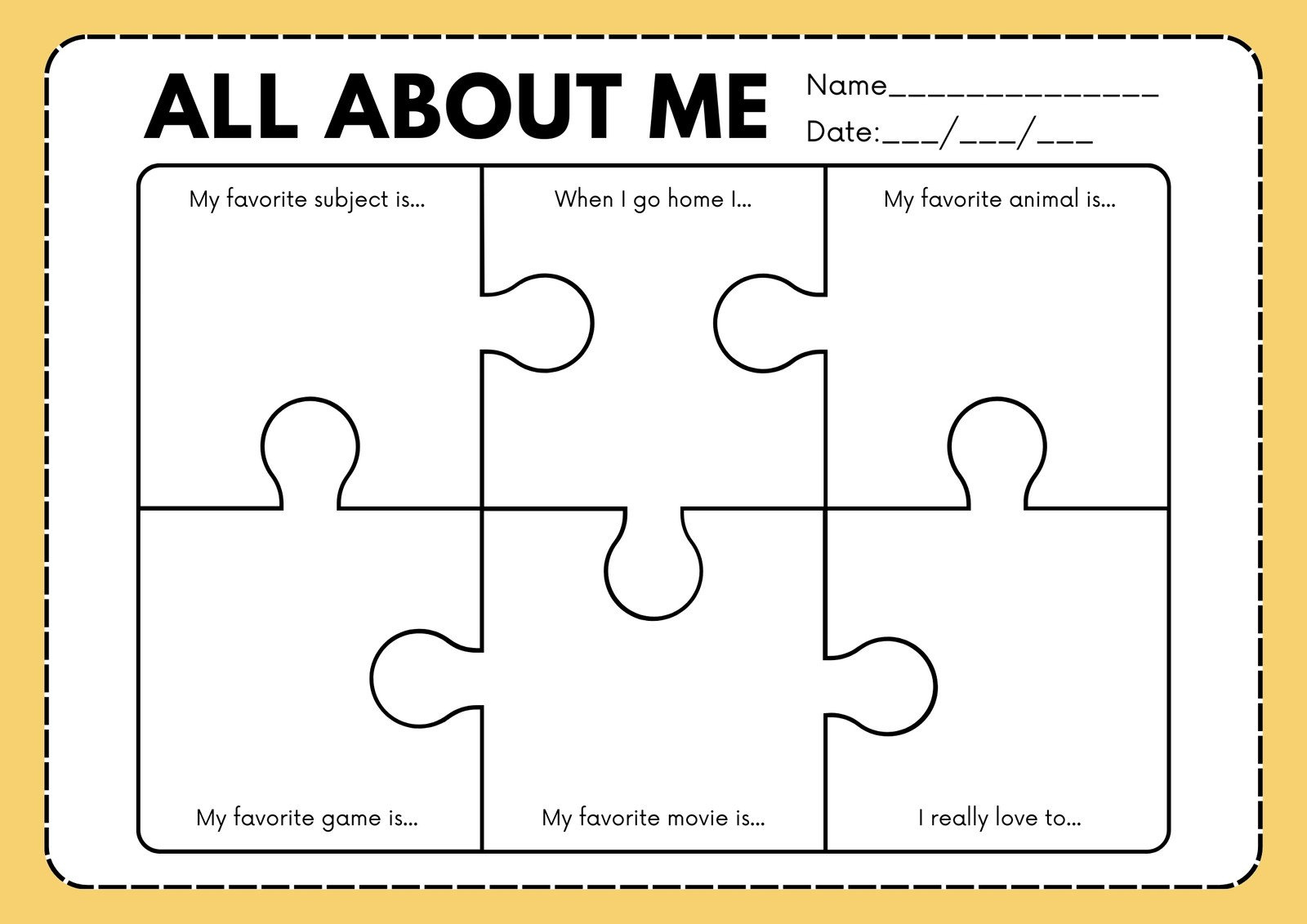 Page 2 - Free And Printable All About Me Worksheet Templates | Canva with regard to Erlenmeyer Flask All About Me Worksheet