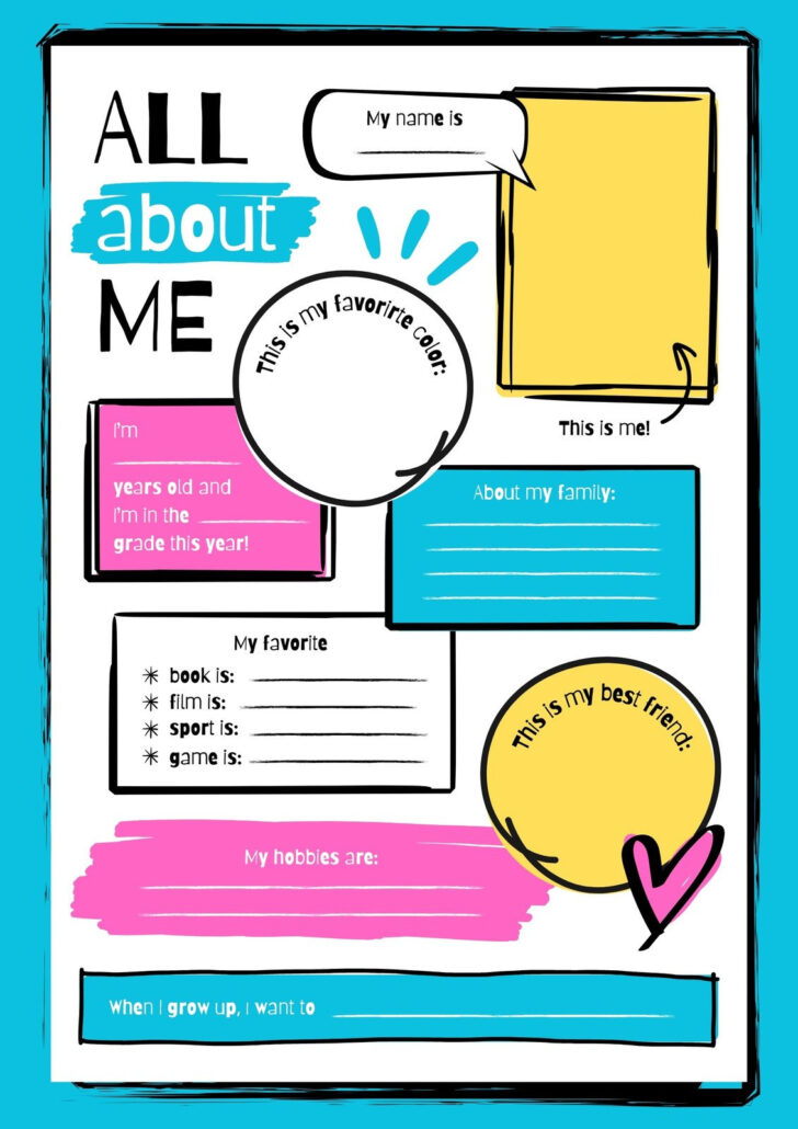 All About Me Worksheet Game