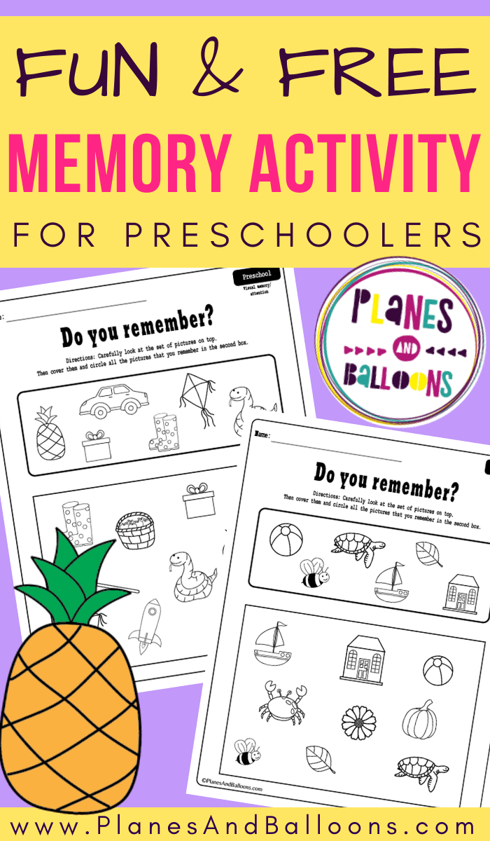 Preschool Memory Activity - Planes &amp;amp; Balloons regarding Planes And Balloons Worksheets All About Me
