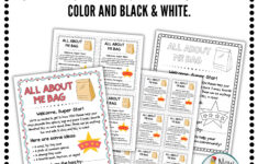 Printable All About Me Bag, Labels &amp; My Favorite Things, Back To intended for All About Me Bag Printable