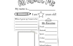 Printable All About Me Worksheet | Printable Activity For Kids for All About Me Downloadable Worksheet