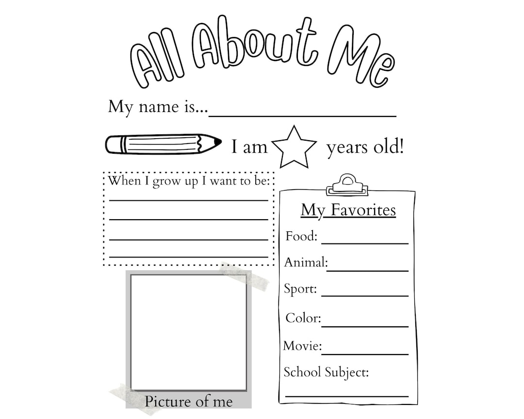 Printable All About Me Worksheet | Printable Activity For Kids regarding All About Me School Worksheet