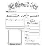 Printable All About Me Worksheet | Printable Activity For Kids Within All About Me Worksheet With Pictures