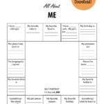 Printable Worksheet  All About Me  Academic Resource   Etsy Ireland For All About Me Worksheet Junior High
